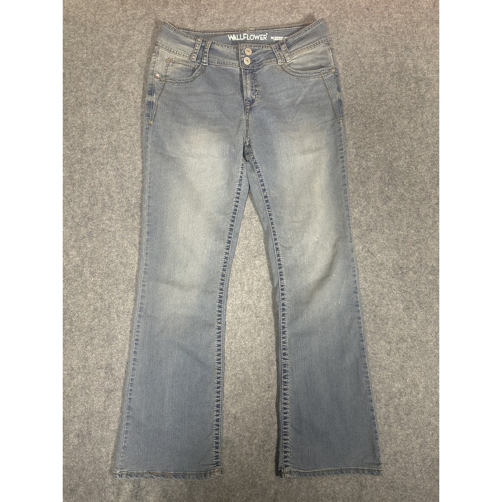 WallFlower Luscious Curvy Fit Jeans 11 Regular Light Wash Stretch Denim